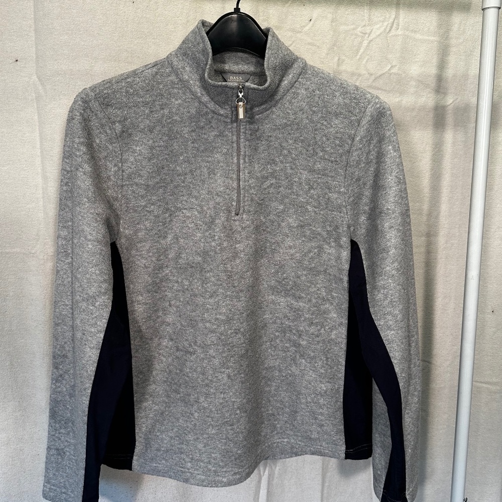 Bass Women's Gray Half Zip Fleece (Petite M)